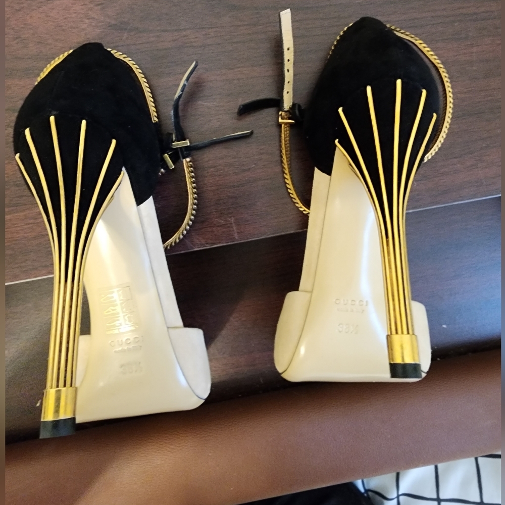 Gucci Ophelie High Heel Open-toe T-strap shoes 38.5 - Picture 3 of 10